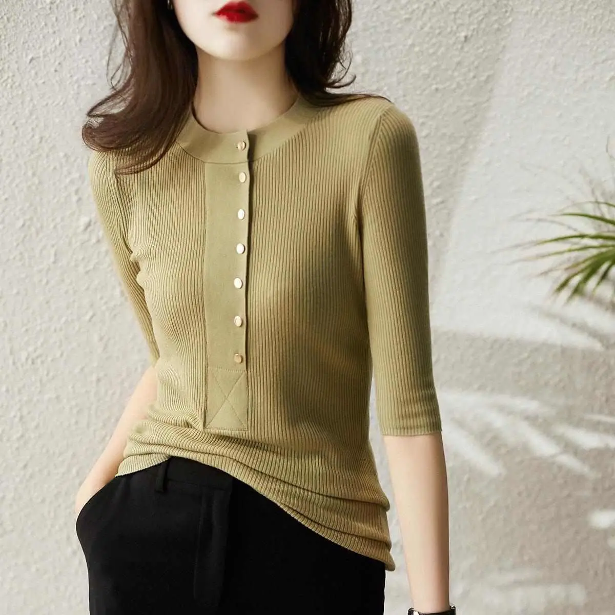 Women's New Spring Sweater with Button Front - Image 6