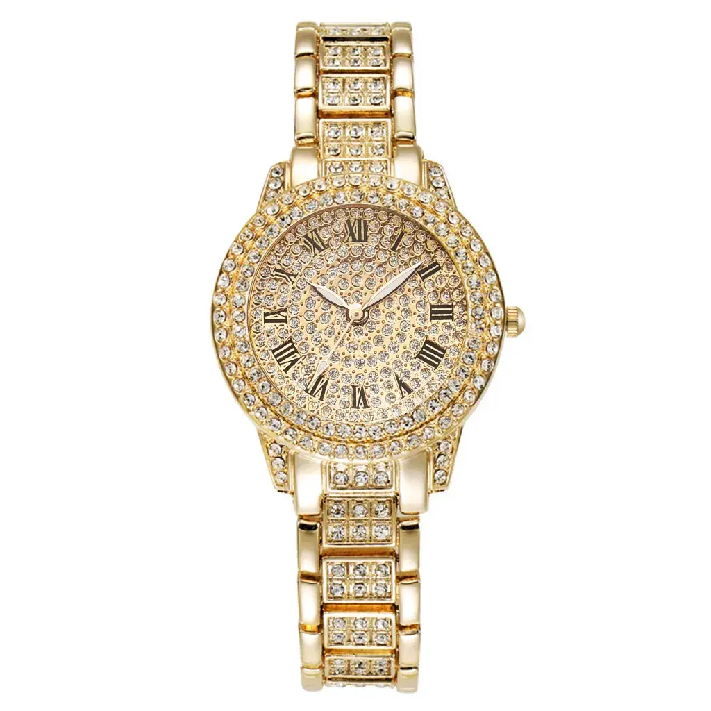 Women's Roman Diamond Cuban Bracelet Watch - Image 2