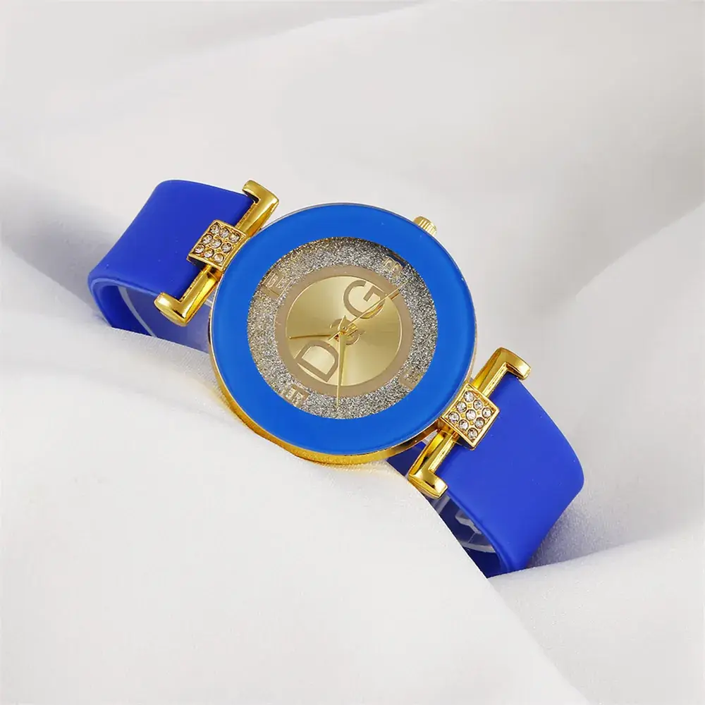 Red Belt Quartz Women's Watch with Sequins - Image 5