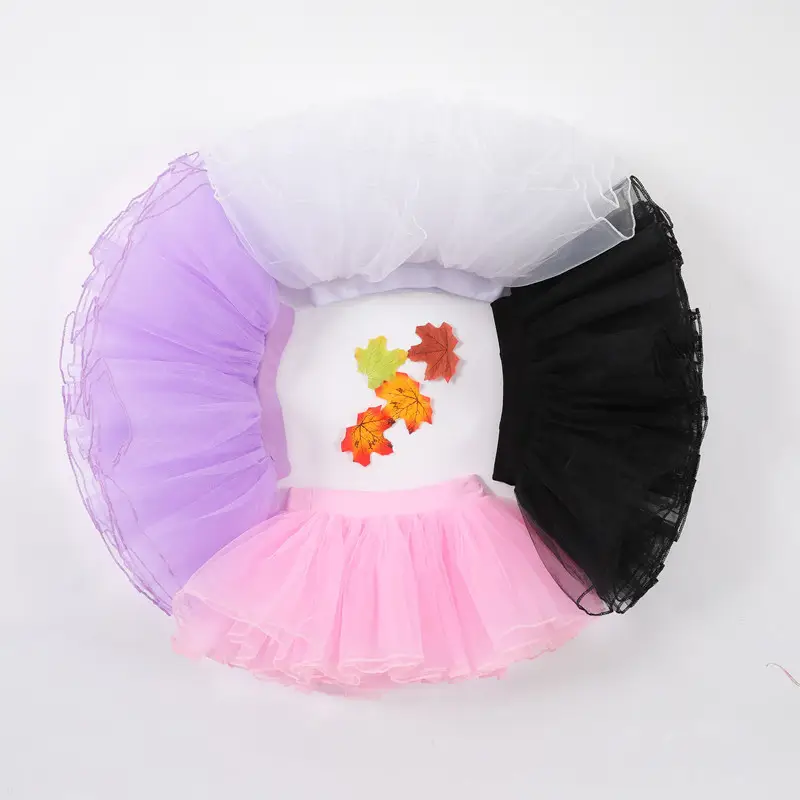 Yellow Four-Layer Ballet Skirt for Girls - Image 14