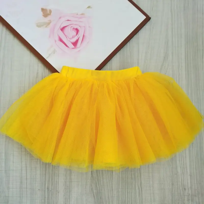 Yellow Four-Layer Ballet Skirt for Girls - Image 11