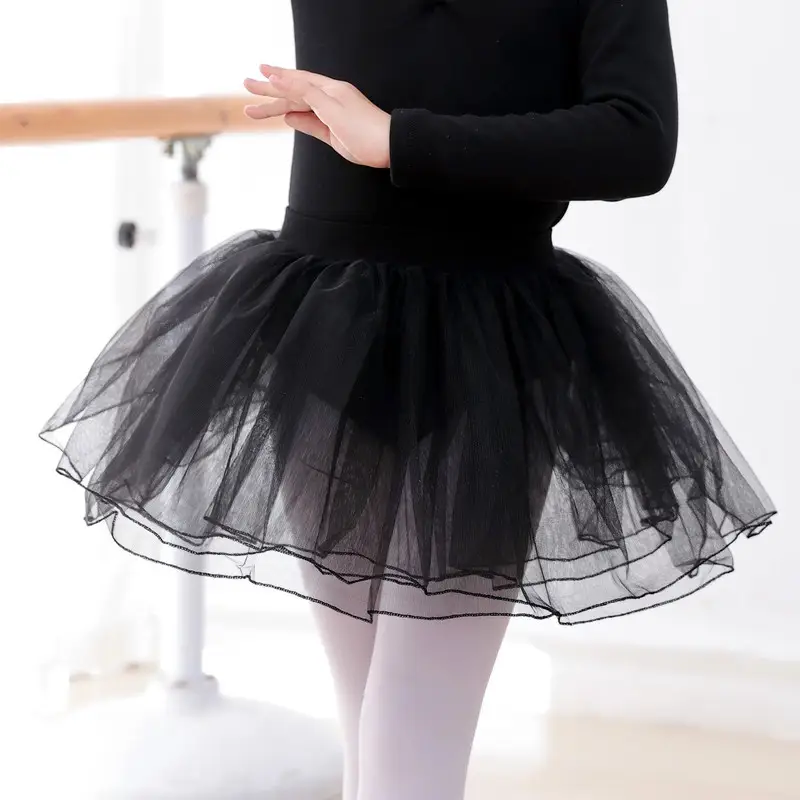 Yellow Four-Layer Ballet Skirt for Girls - Image 4