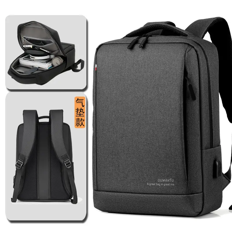 Grey Waterproof Business Men's Large Backpack - Image 10