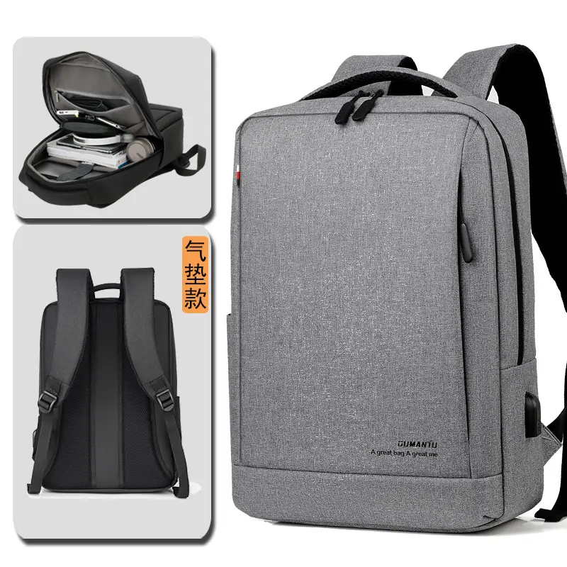 Grey Waterproof Business Men's Large Backpack - Image 11