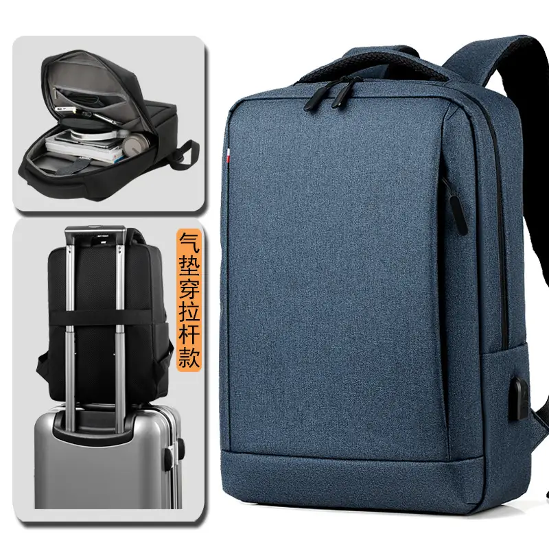 Grey Waterproof Business Men's Large Backpack - Image 4