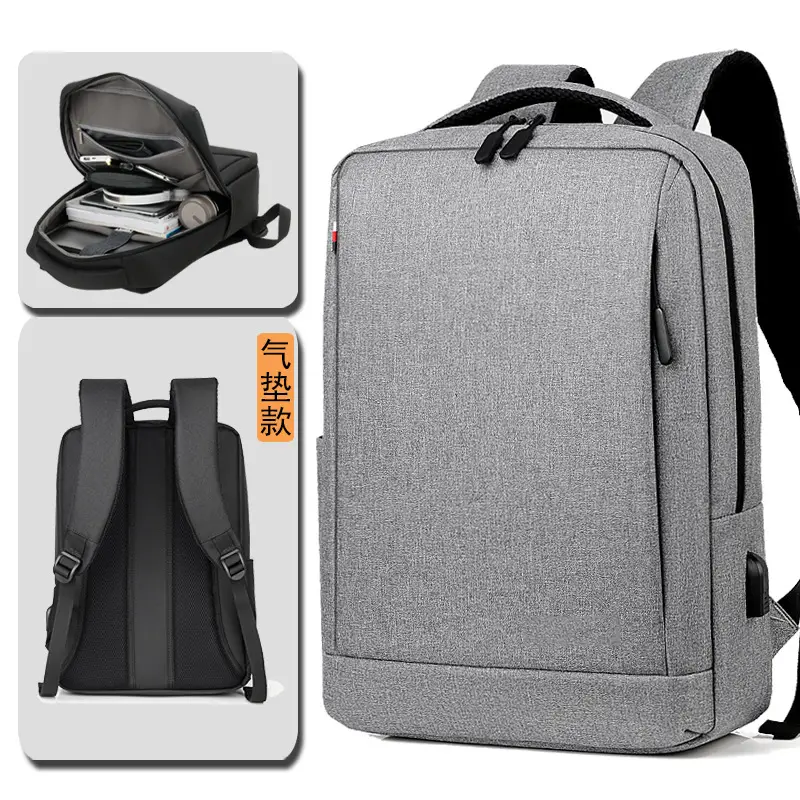 Grey Waterproof Business Men's Large Backpack - Image 7