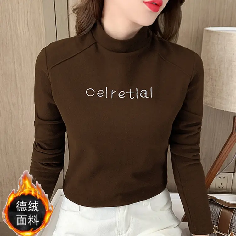 German Velvet Half Turtleneck Women 2025 Long Sleeve - Image 5