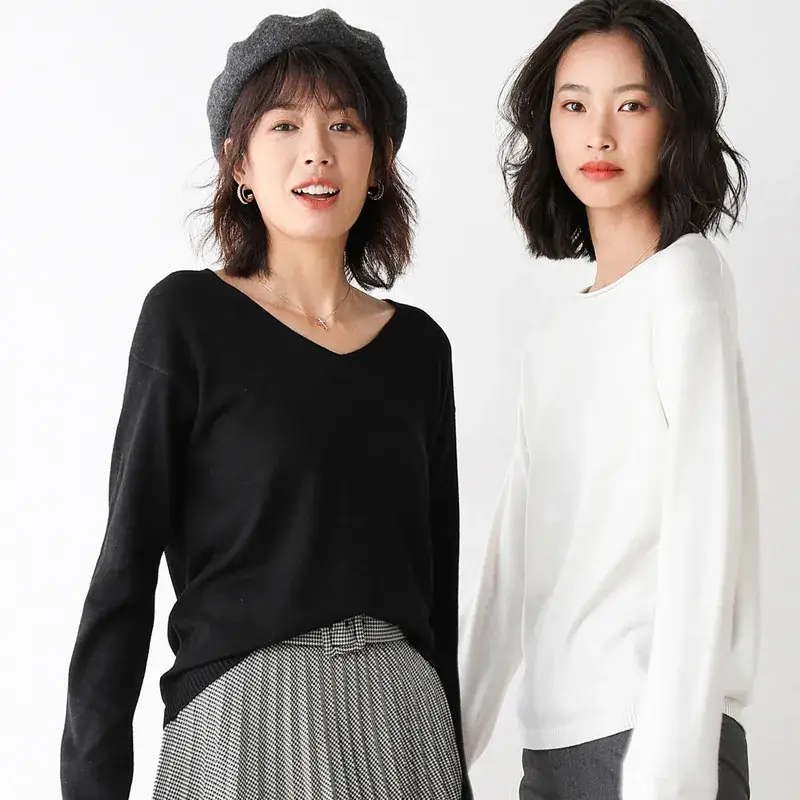 Women's Pink V Neck Knit Sweatshirt Set - Image 23
