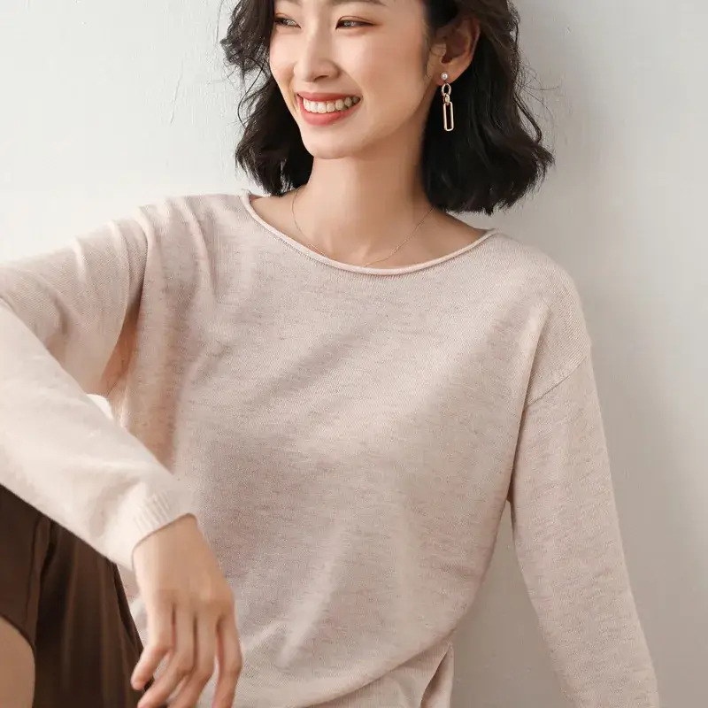 Women's Pink V Neck Knit Sweatshirt Set - Image 8
