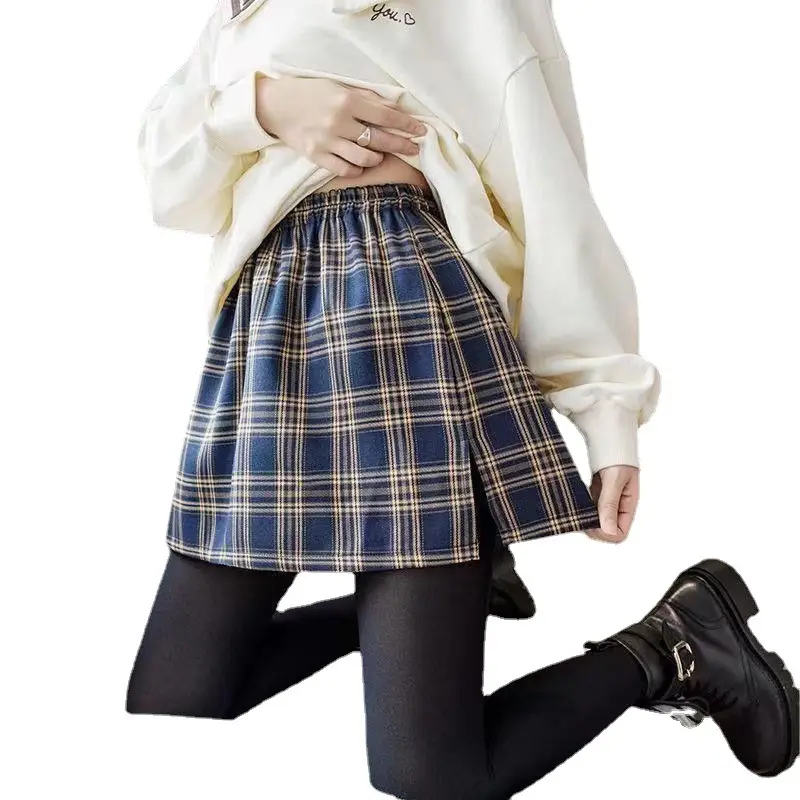 White Fake Two-Piece Skirt Set with Elastic Waist - Image 9