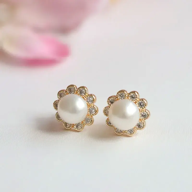 Guan Yu Pearl Sunflower Earrings S925 Gold — feature 9