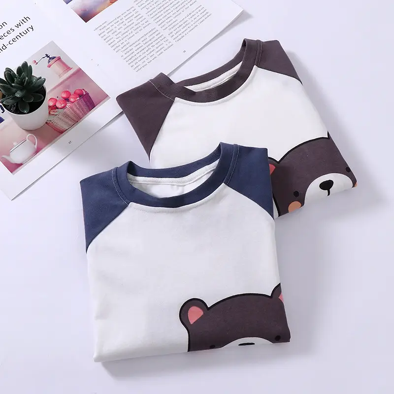 Boys Cotton Bear Print Long Sleeve T-Shirt