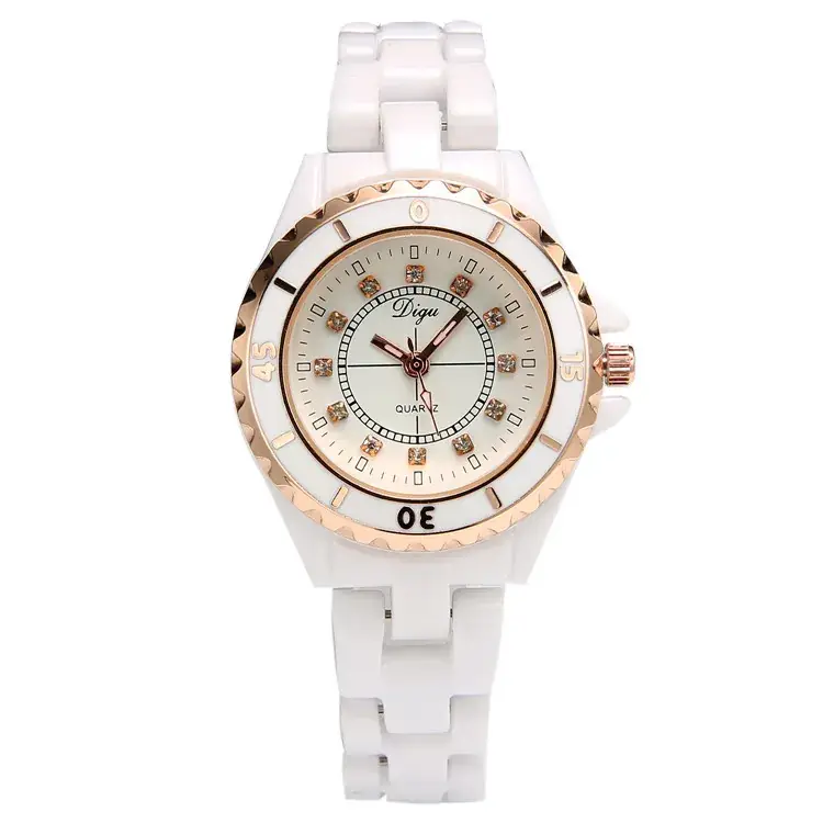 Women's Rose Gold Quartz Watch with White Strap - Image 5