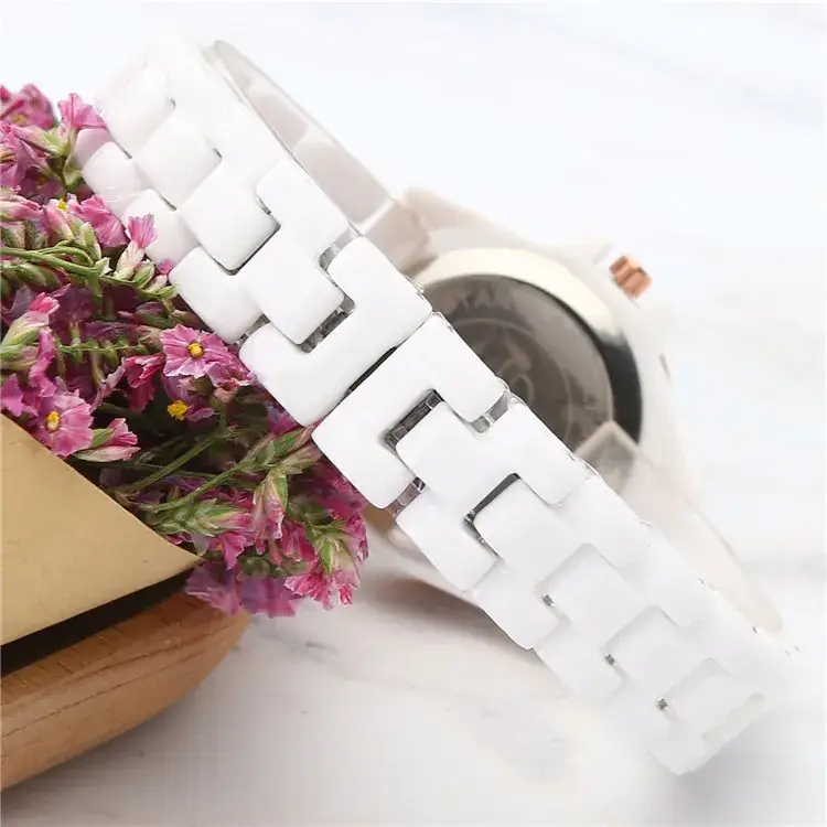 Women's Rose Gold Quartz Watch with White Strap - Image 6