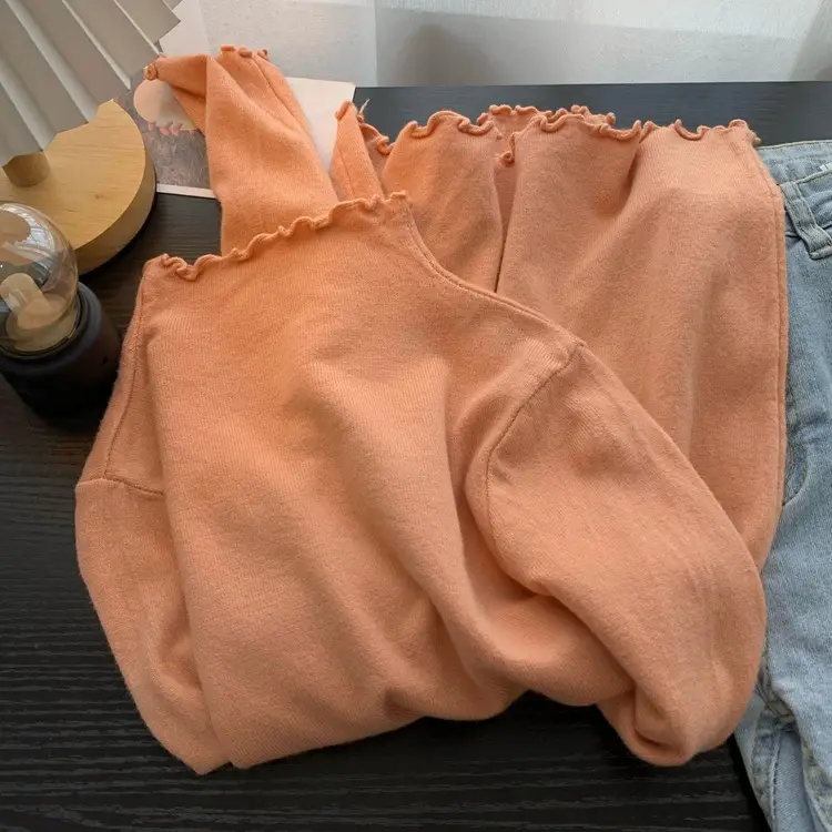 Women's Blue Half Turtleneck Cashmere Long Sleeve Shirt - Image 6
