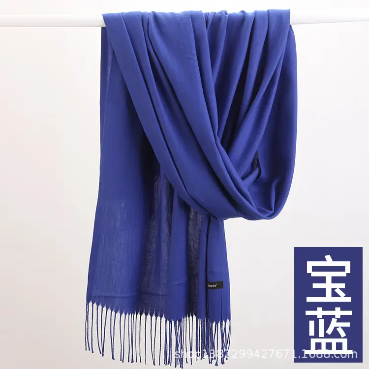 Factory Direct Sales Solid Color Cashmere Scarf Autumn and Winter Warm Versatile Fur Collar Red Annual Meeting Gift Shawl Wholesale