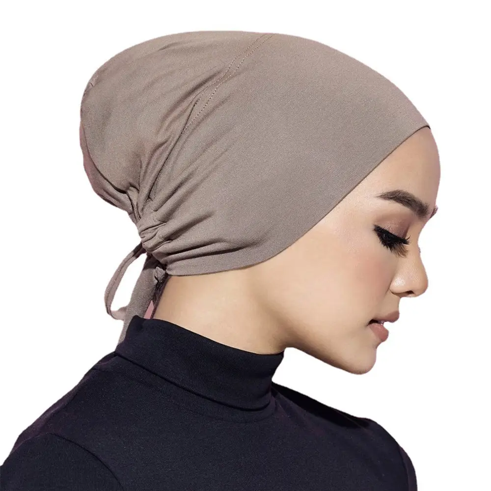 Turquoise Strap Elastic Muslim Cap Adjustable Tether - Image 19
