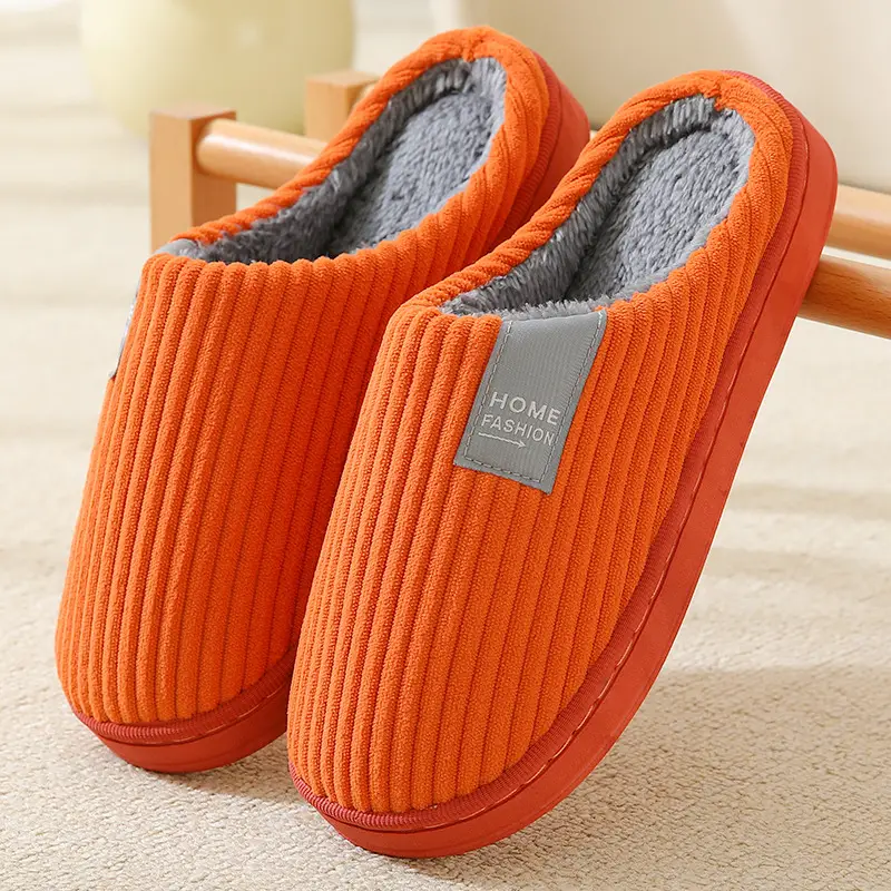 Couple Cotton Slippers for Women Winter Home Use Autumn and Winter Indoor Warm Slippers Non-Slip Warm Student Cotton Slippers for Men
