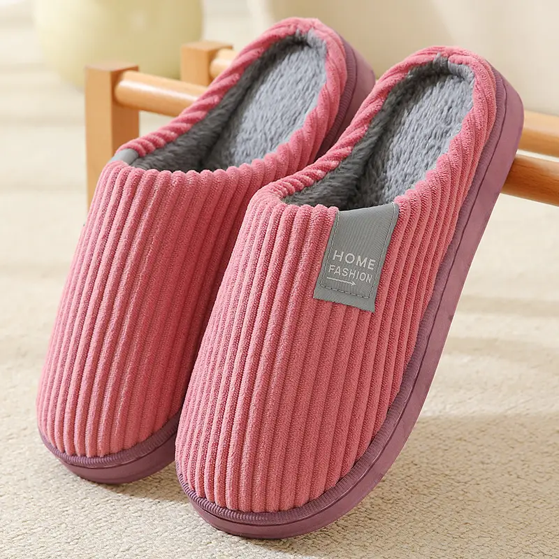 Couple Cotton Slippers for Women Winter Home Use Autumn and Winter Indoor Warm Slippers Non-Slip Warm Student Cotton Slippers for Men
