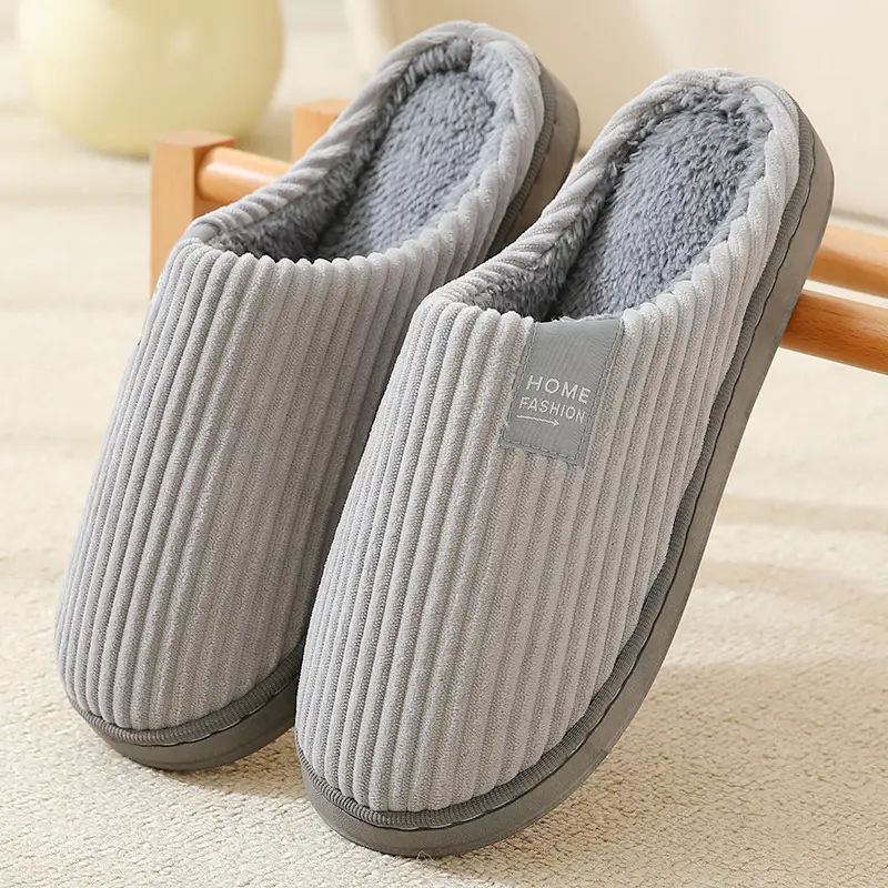 Couple Cotton Slippers for Women Winter Home Use Autumn and Winter Indoor Warm Slippers Non-Slip Warm Student Cotton Slippers for Men