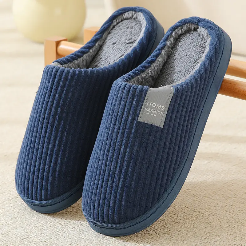Couple Cotton Slippers for Women Winter Home Use Autumn and Winter Indoor Warm Slippers Non-Slip Warm Student Cotton Slippers for Men