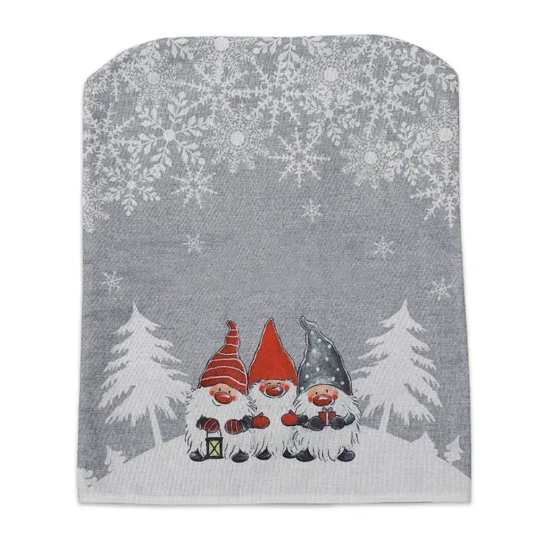 Christmas Table & Chair Covers Red Gray Cartoon Print - Image 7