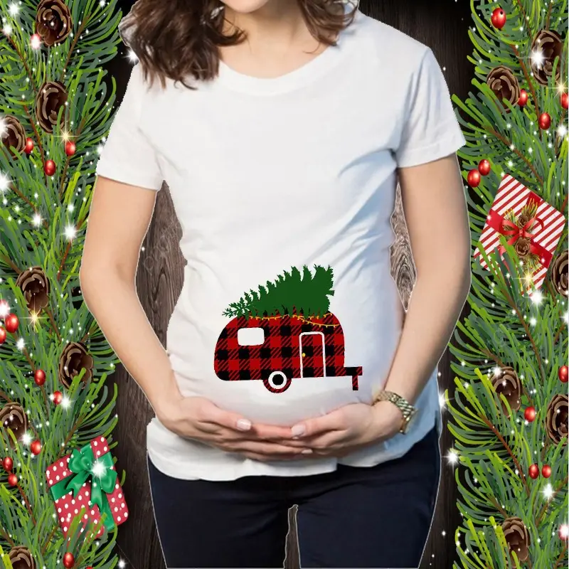 Short Sleeve Christmas Elk Snowman Print T-Shirt - Image 31