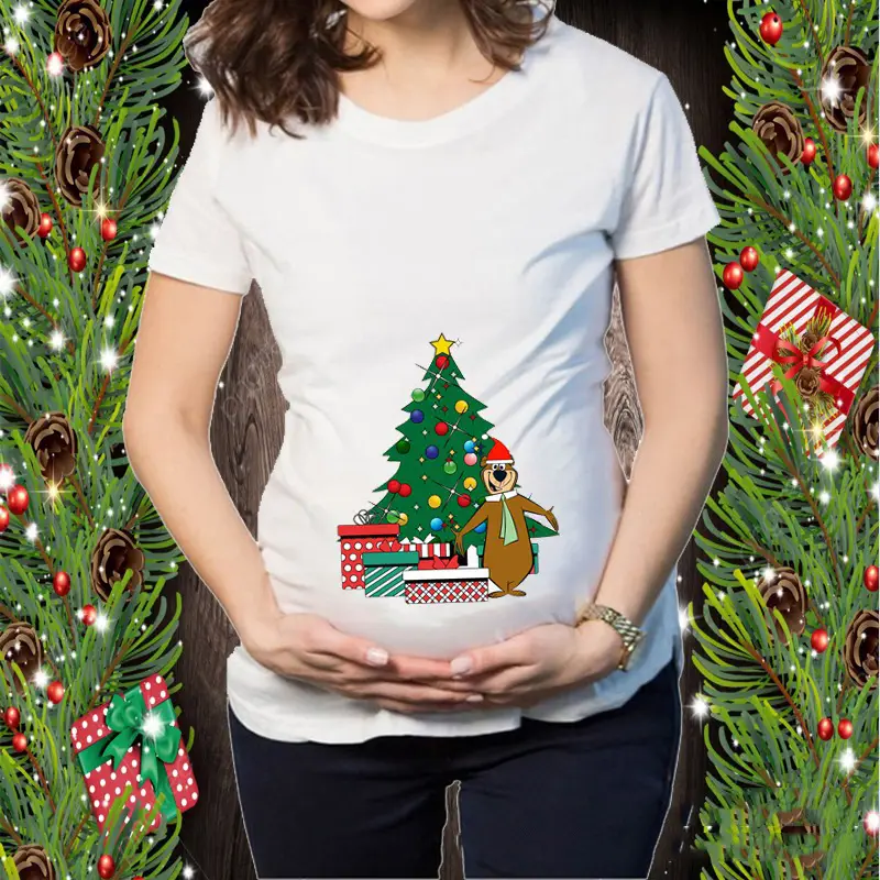 Short Sleeve Christmas Elk Snowman Print T-Shirt - Image 13