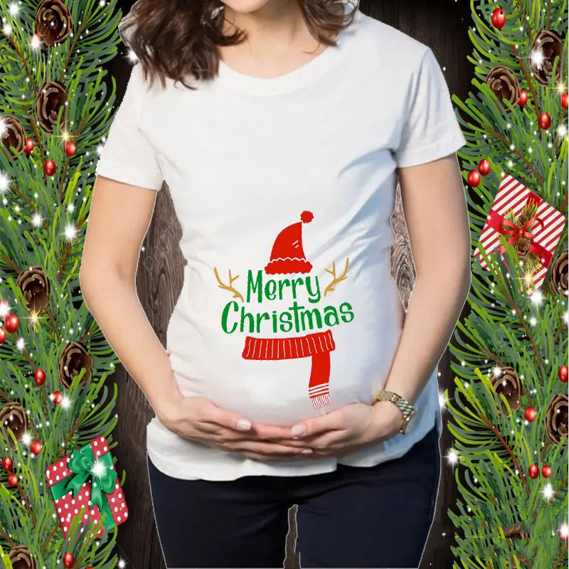 Short Sleeve Christmas Elk Snowman Print T-Shirt - Image 24