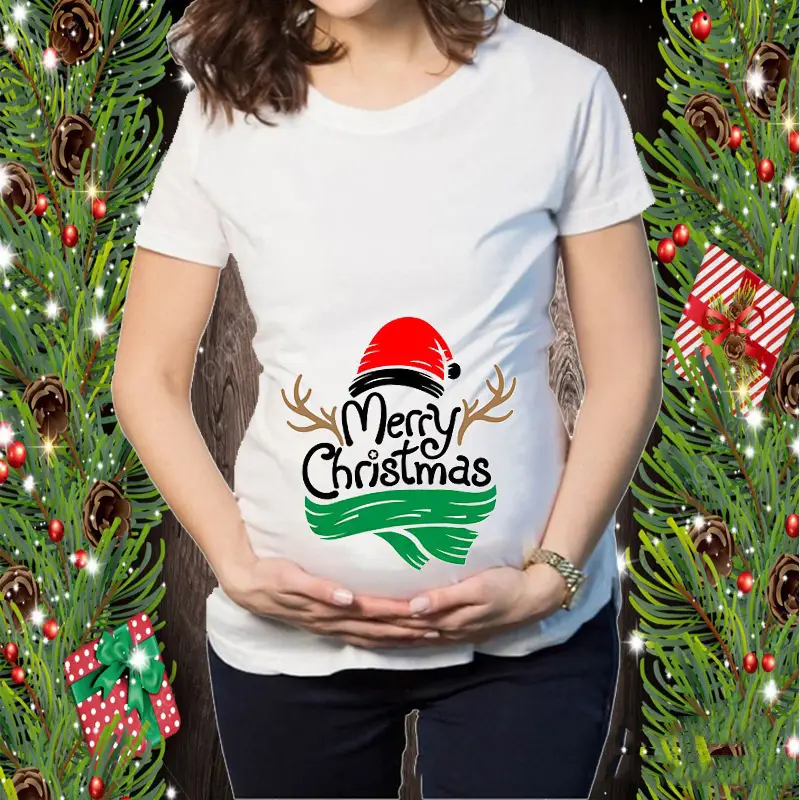 Short Sleeve Christmas Elk Snowman Print T-Shirt - Image 26