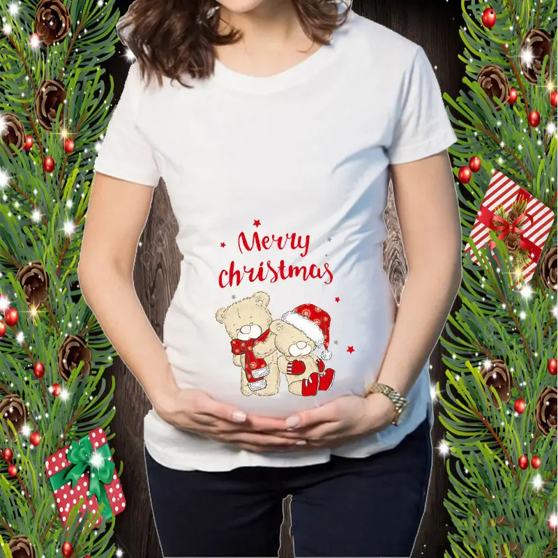 Short Sleeve Christmas Elk Snowman Print T-Shirt - Image 27
