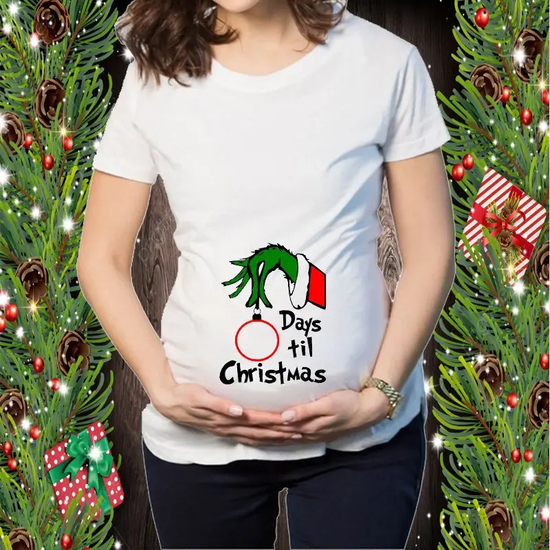 Short Sleeve Christmas Elk Snowman Print T-Shirt - Image 4