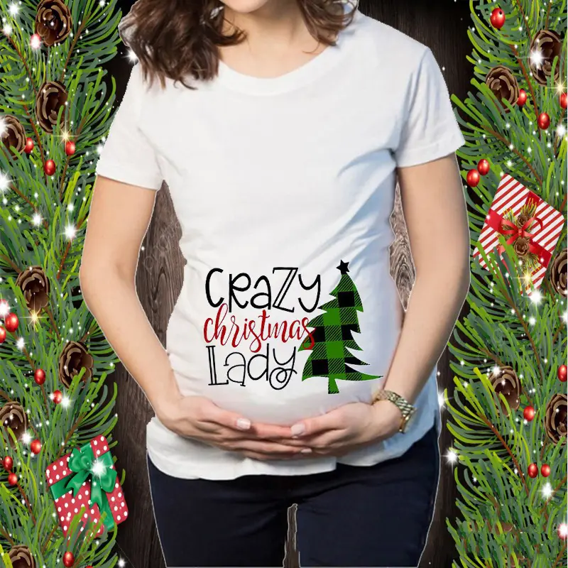 Short Sleeve Christmas Elk Snowman Print T-Shirt - Image 6