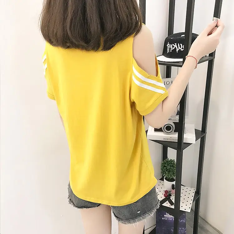 Women's Red Off-Shoulder Slim Fit T-Shirt 2026 — feature 12