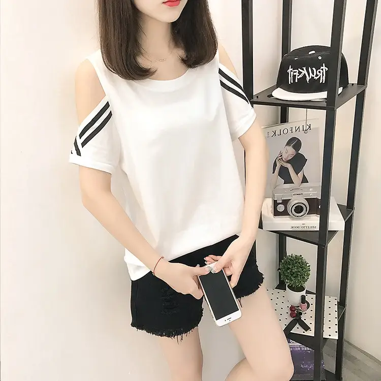 Women's Red Off-Shoulder Slim Fit T-Shirt 2026 - Image 4