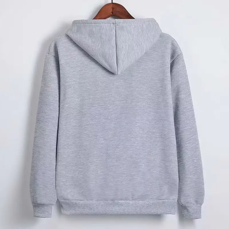 Women Grey Zipper Hooded Jacket Fleece Lined Loose Fit — feature 5
