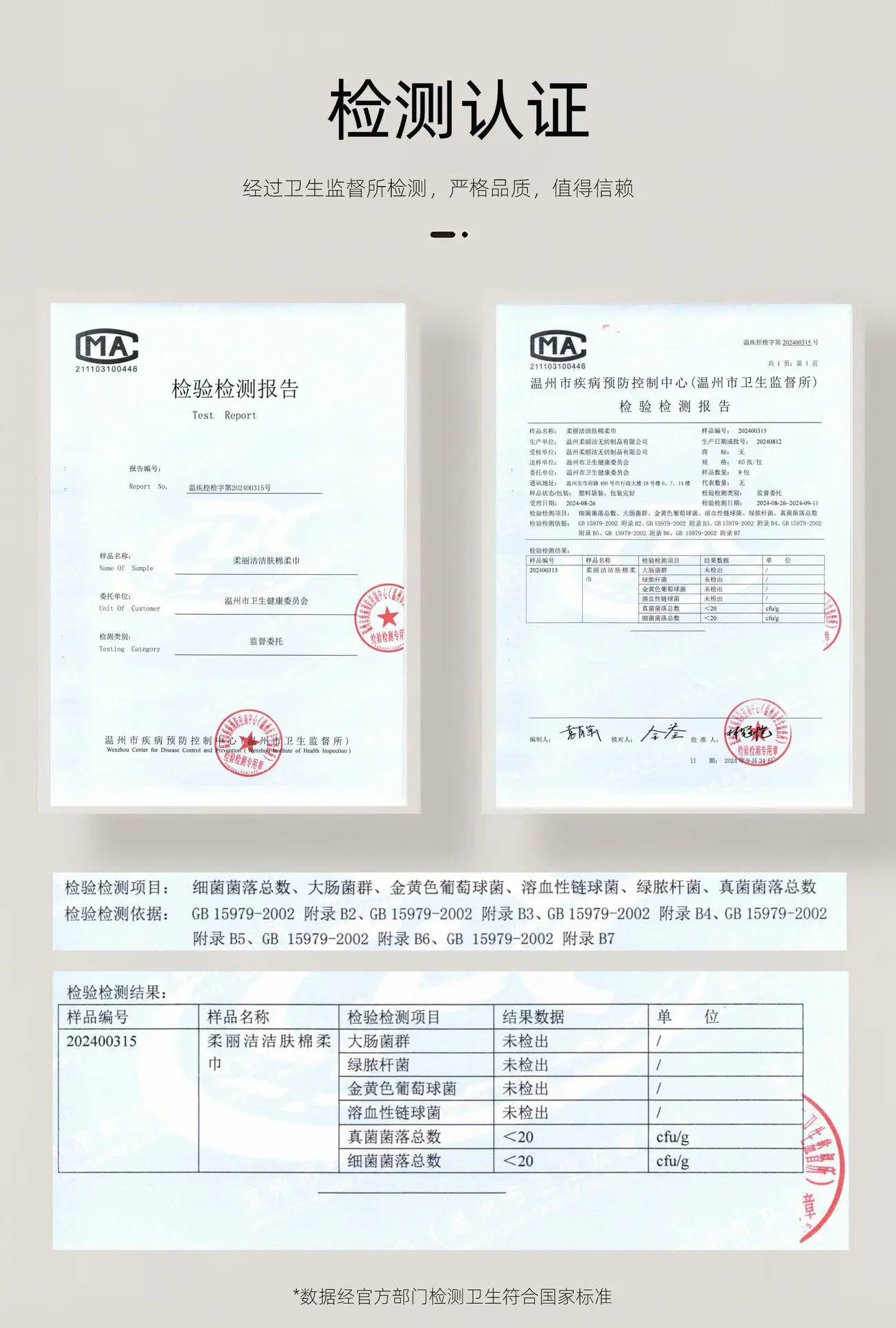 卫生检测标准