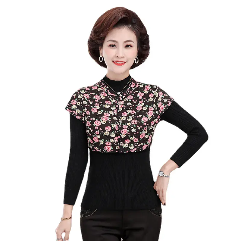 Women Red Floral Warm Shoulder Pad Vest Camel Cotton Winter - Image 14
