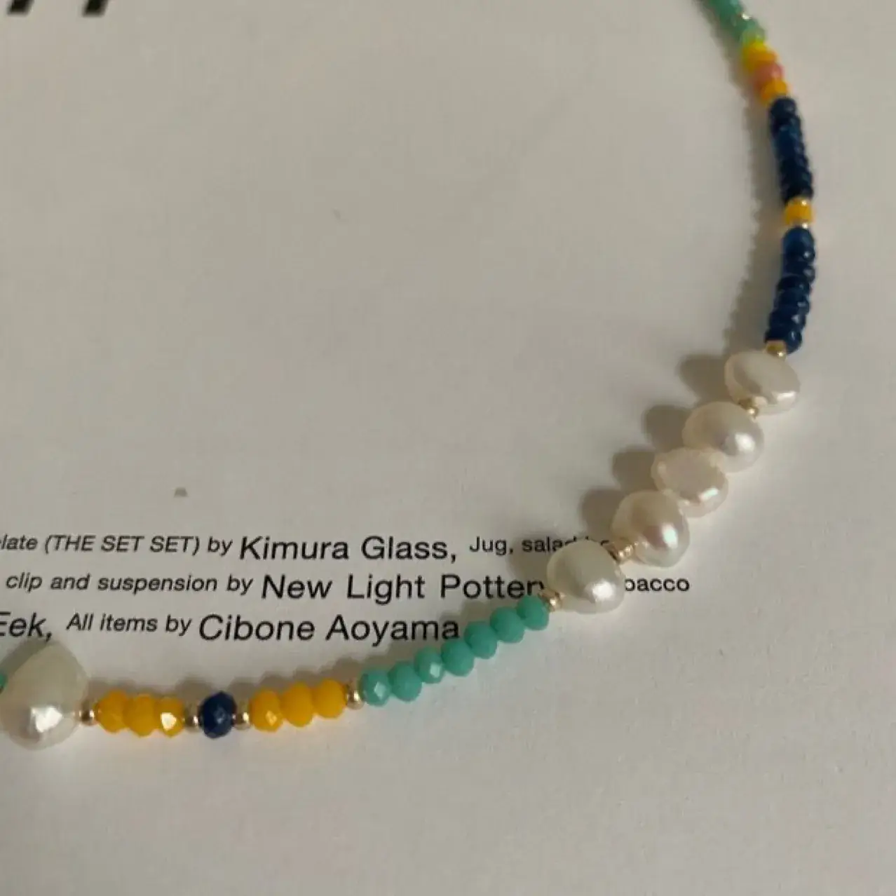 Designer Necklace with Blue & White Beads for Women - Image 7