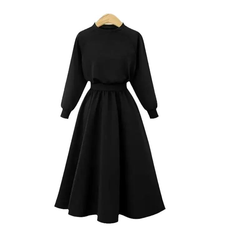 Long Sleeve Draping Dress Women Winter Light Grey - Image 13