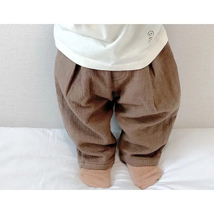 Baby Cotton Pants Beige Korean Style Casual Set - Image 8