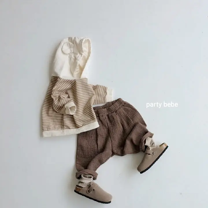 Baby Cotton Pants Beige Korean Style Casual Set - Image 9