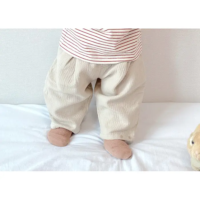 Baby Cotton Pants Beige Korean Style Casual Set - Image 10