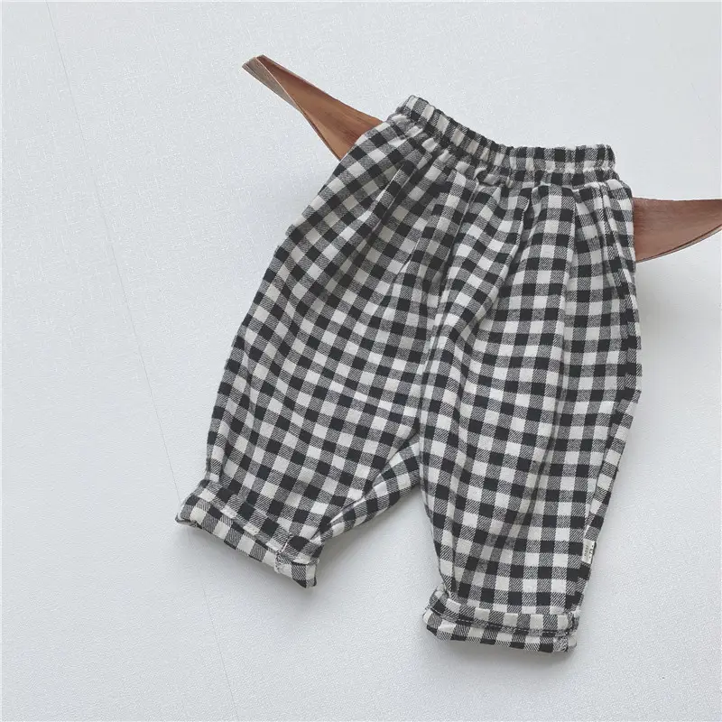 Baby Cotton Pants Beige Korean Style Casual Set - Image 3