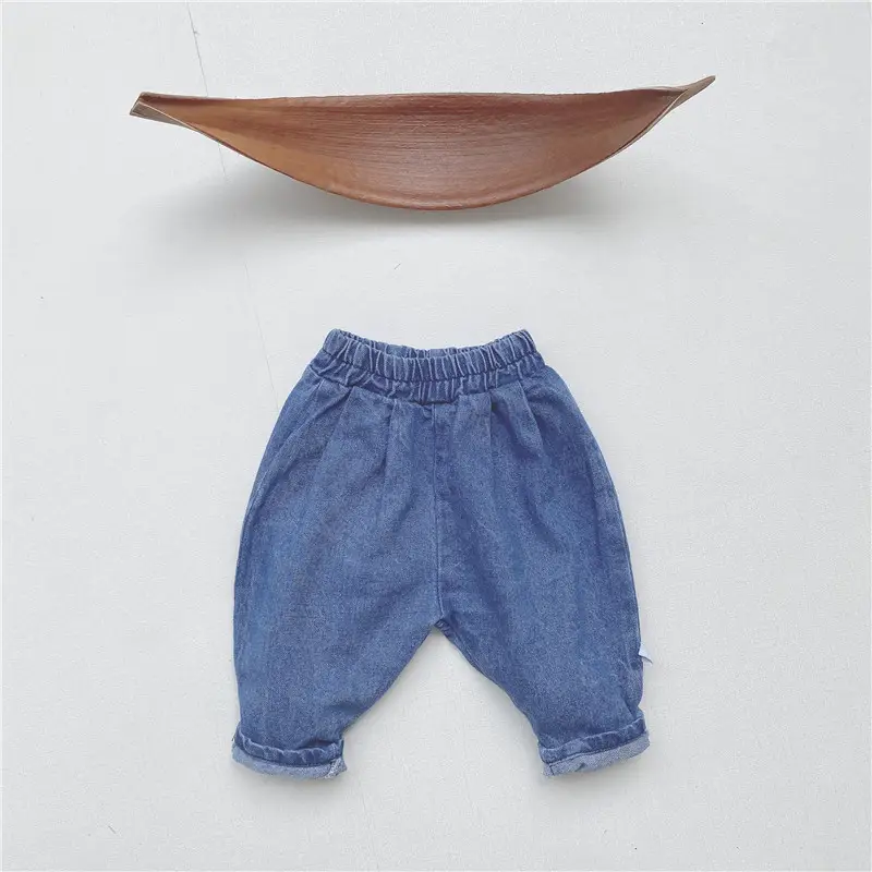 Baby Cotton Pants Beige Korean Style Casual Set - Image 4