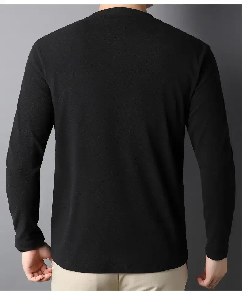 Men's Black Long Sleeve T-Shirt 2025 Spring Autumn — feature 18