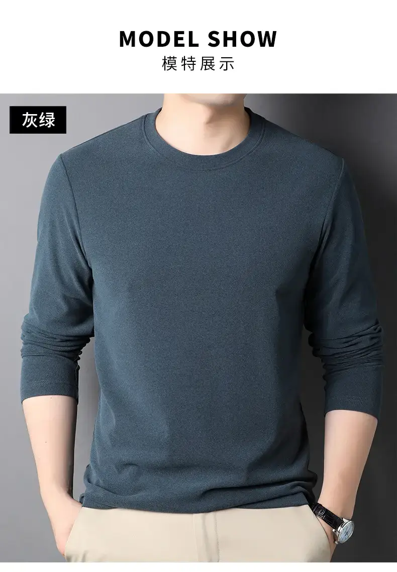 Men's Black Long Sleeve T-Shirt 2025 Spring Autumn — feature 8