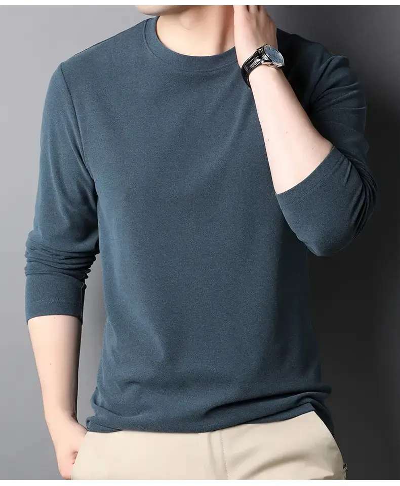 Men's Black Long Sleeve T-Shirt 2025 Spring Autumn — feature 9