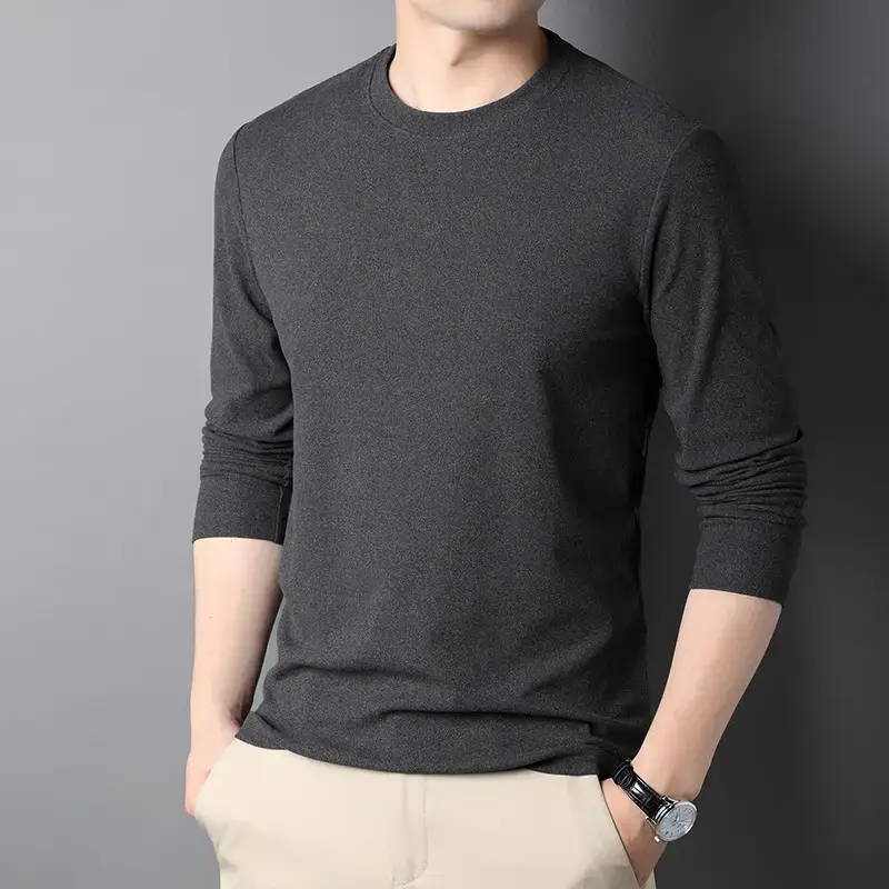 Men's Black Long Sleeve T-Shirt 2025 Spring Autumn - Image 2