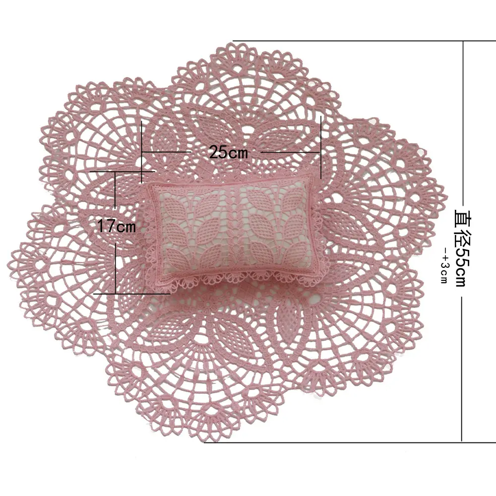 Pink Lace Cushion Set for Newborn Baby Decor - Image 9